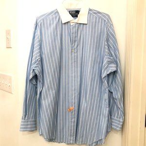 POLO Blue and White Stripe XL Dress Shirt